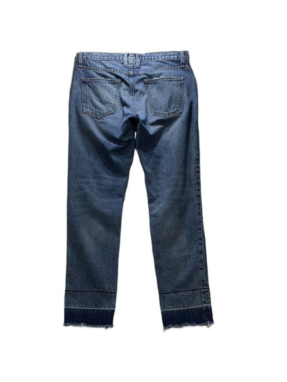 Current Elliott Womens Distressed Raw Hem Crop Jeans Size M Blue Denim - Picture 3 of 10